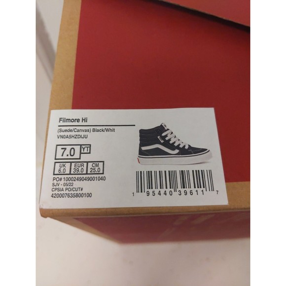 VANS FILMORE Hi Mens Black & White Athletic Skate Shoes VN0ASHZLIJU SZ US 7 NIB - Picture 9 of 9